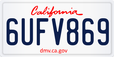CA license plate 6UFV869