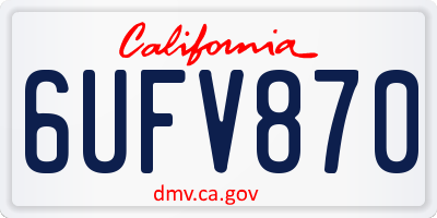 CA license plate 6UFV870