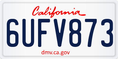 CA license plate 6UFV873