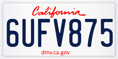 CA license plate 6UFV875
