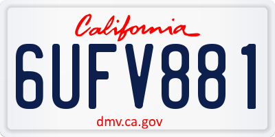 CA license plate 6UFV881