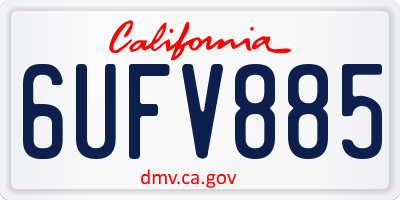 CA license plate 6UFV885