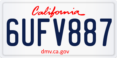 CA license plate 6UFV887