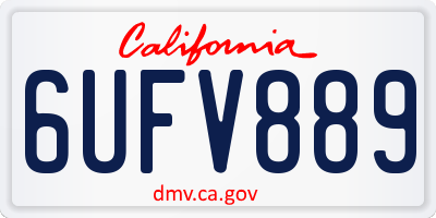 CA license plate 6UFV889