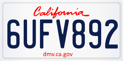 CA license plate 6UFV892