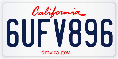 CA license plate 6UFV896