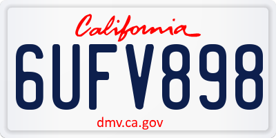 CA license plate 6UFV898