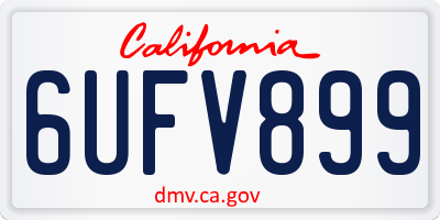 CA license plate 6UFV899
