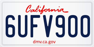 CA license plate 6UFV900