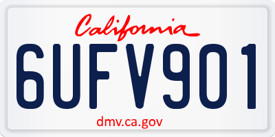CA license plate 6UFV901