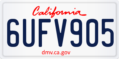 CA license plate 6UFV905