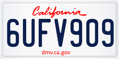CA license plate 6UFV909