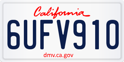 CA license plate 6UFV910