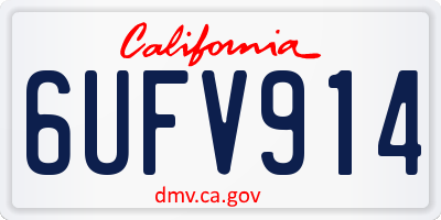 CA license plate 6UFV914