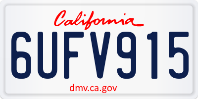 CA license plate 6UFV915