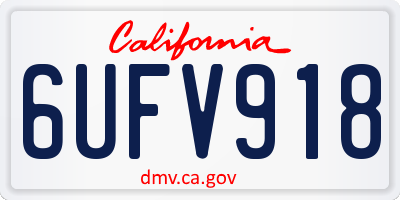 CA license plate 6UFV918
