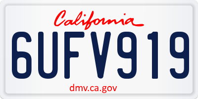CA license plate 6UFV919