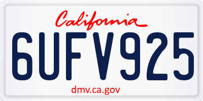 CA license plate 6UFV925
