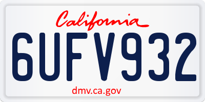 CA license plate 6UFV932
