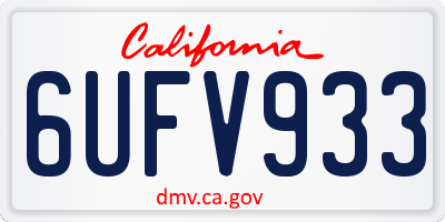CA license plate 6UFV933