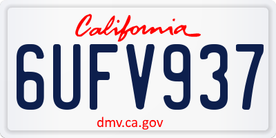 CA license plate 6UFV937