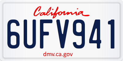 CA license plate 6UFV941