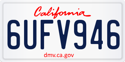 CA license plate 6UFV946