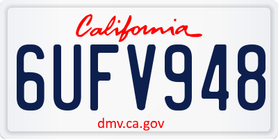 CA license plate 6UFV948
