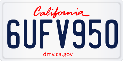 CA license plate 6UFV950