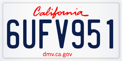 CA license plate 6UFV951