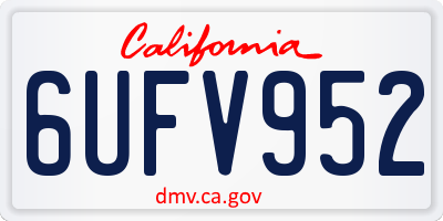 CA license plate 6UFV952