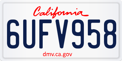 CA license plate 6UFV958