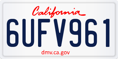 CA license plate 6UFV961