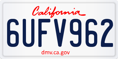 CA license plate 6UFV962