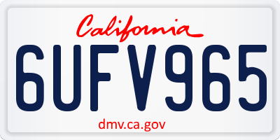 CA license plate 6UFV965