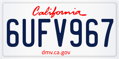 CA license plate 6UFV967