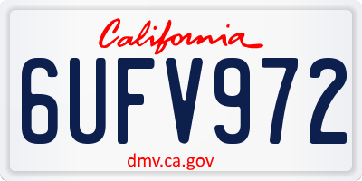 CA license plate 6UFV972