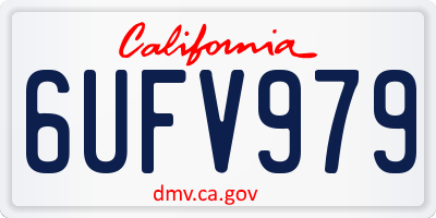 CA license plate 6UFV979