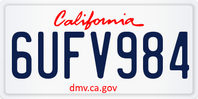 CA license plate 6UFV984