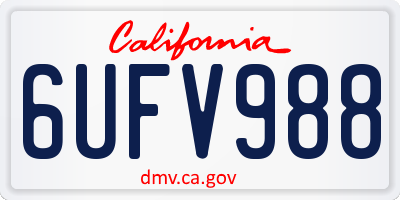 CA license plate 6UFV988