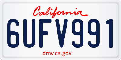 CA license plate 6UFV991