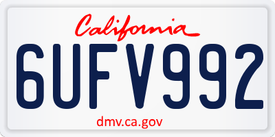 CA license plate 6UFV992