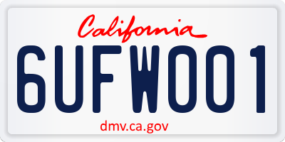 CA license plate 6UFW001