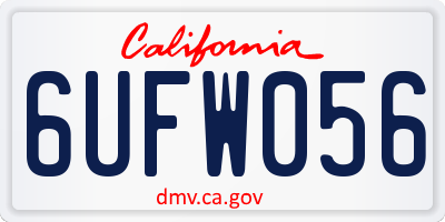 CA license plate 6UFW056