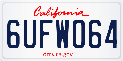 CA license plate 6UFW064