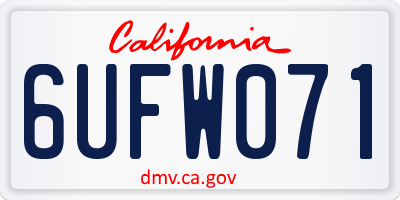 CA license plate 6UFW071