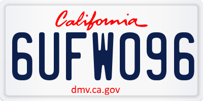 CA license plate 6UFW096