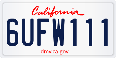 CA license plate 6UFW111