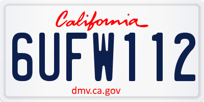 CA license plate 6UFW112