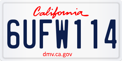 CA license plate 6UFW114